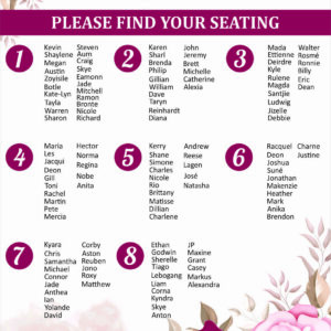 Seating plan burgundy